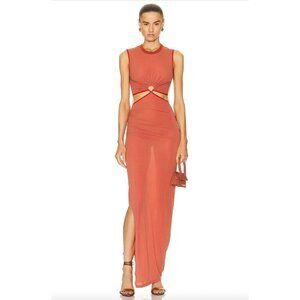 NENSI DOJAKA Keyhole Cut Out Maxi Dress Autumn Womens Size Medium